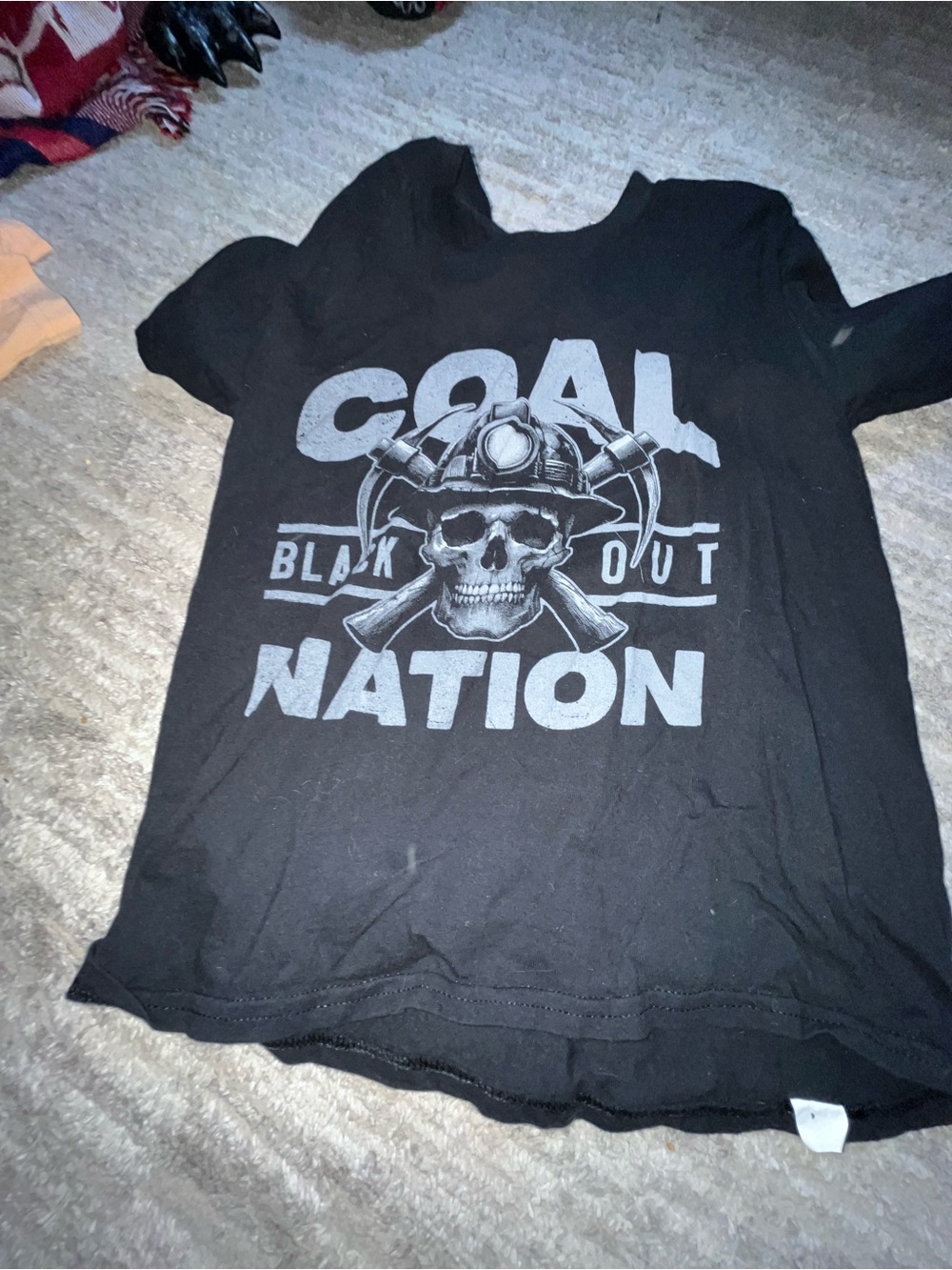 Black Graphic 'Coal Nation' Short Sleeve Kids Tee